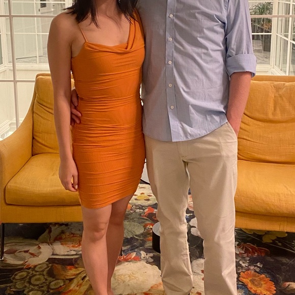 Oh Polly Asynmetric Cowl Neck Mini Dress - Picture 1 of 5